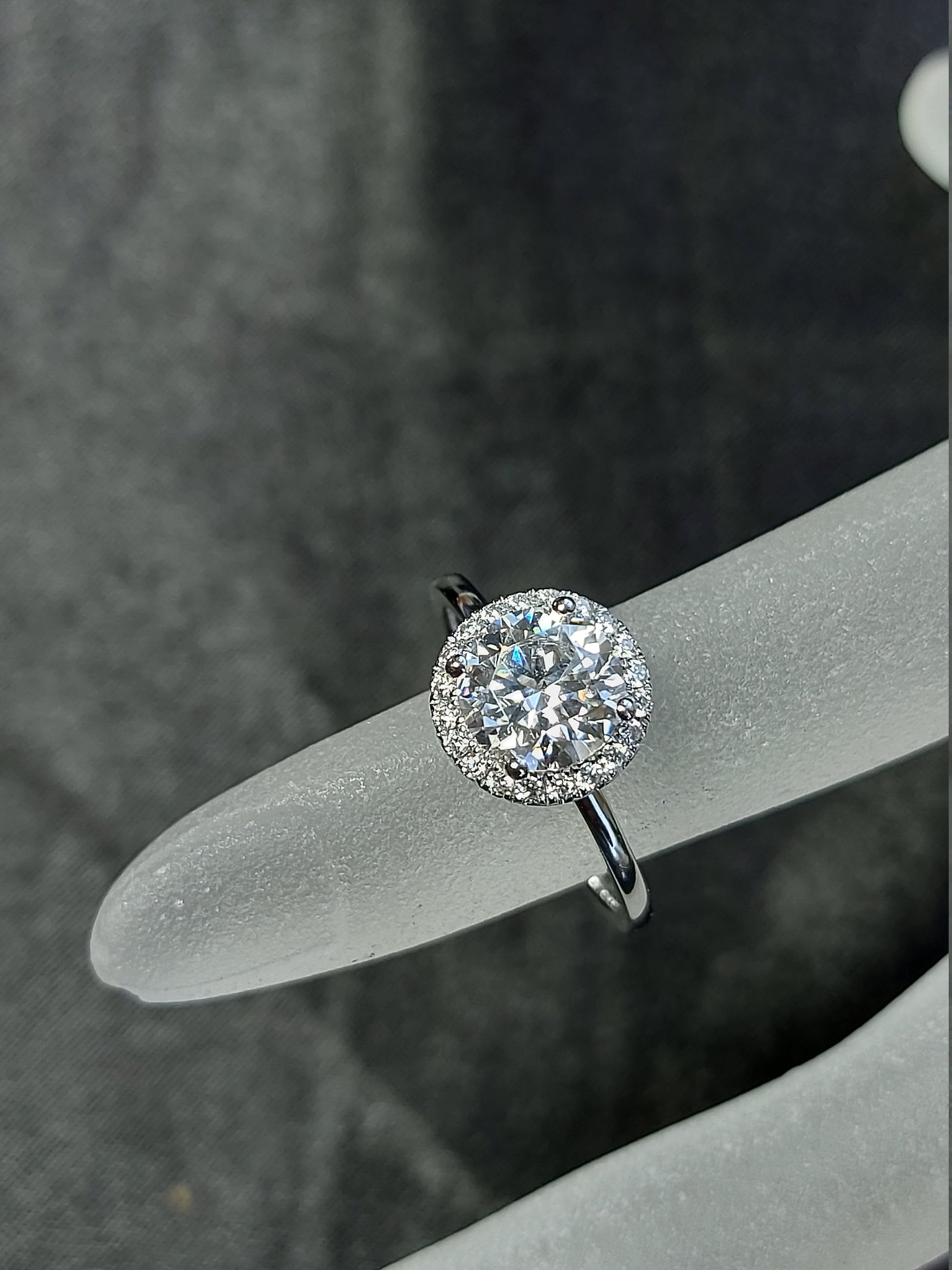 2Ct Round Cut Moissanite Engagement Ring,14K Rose Gold Ring, Halo Round Cut Ring, Wedding Ring, Bridal Ring