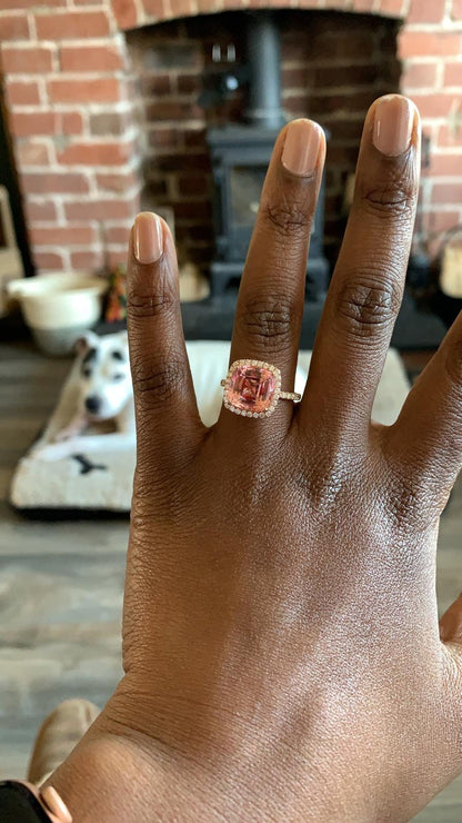 Pink Sapphire Engagement Ring