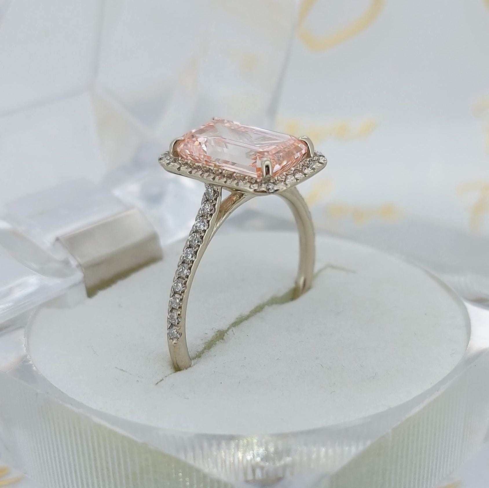 2.7 Ct IGI Certified Emerald Lab Diamond Engagement Ring