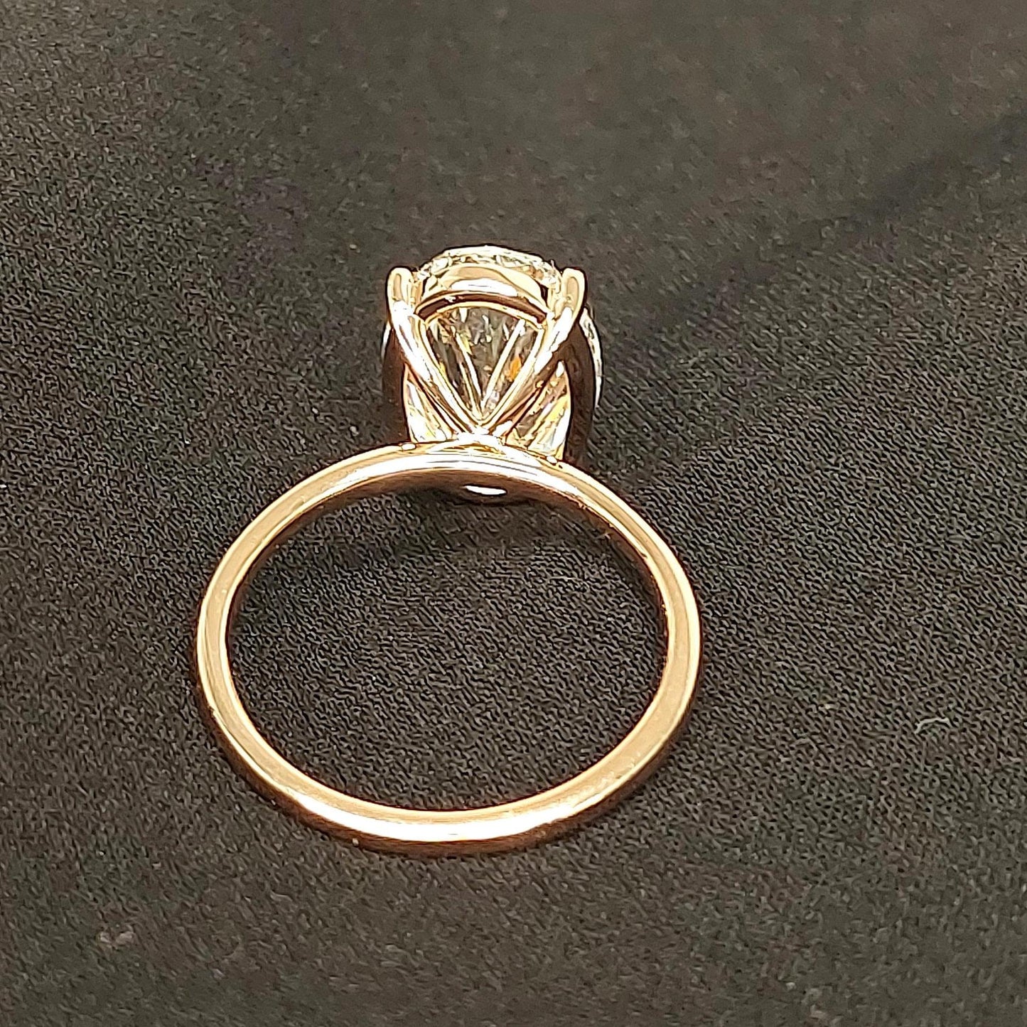 4 Ct Oval E, VVS2 Solitaire Ring, IGI Certified Oval Diamond Engagement ring 14K Yellow Gold Ring, Lab Grown Diamond Promise Ring. Oval cut 1Ct Moissanite Brilliant Cut engagement ring in 935 Argentium Silver — custom handcrafted by Forever For Love