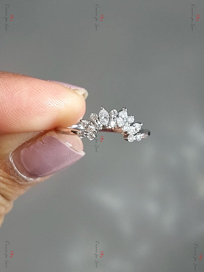 Marquise Natural Diamond Stacking Ring