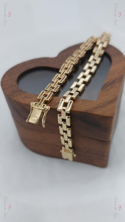 14k Gold 3mm italienisches Schlangenketten-Armband | Fischgrät-Armband, flaches Ketten-Armband, Stapelarmband, schicker Schmuck, Abschlussgeschenk für sie