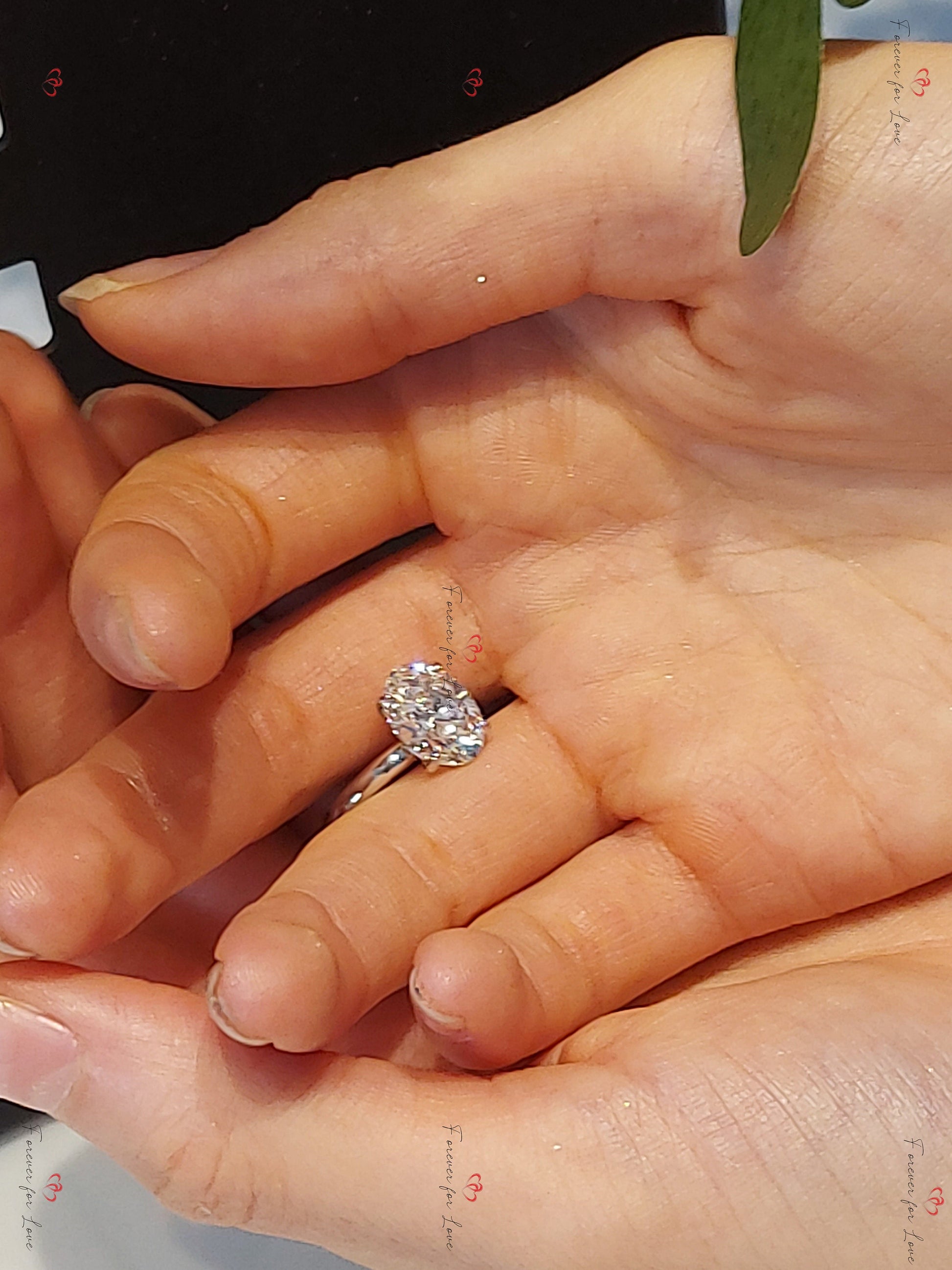 3.5 Ct IGI Certified Oval Lab Diamond Engagement Ring