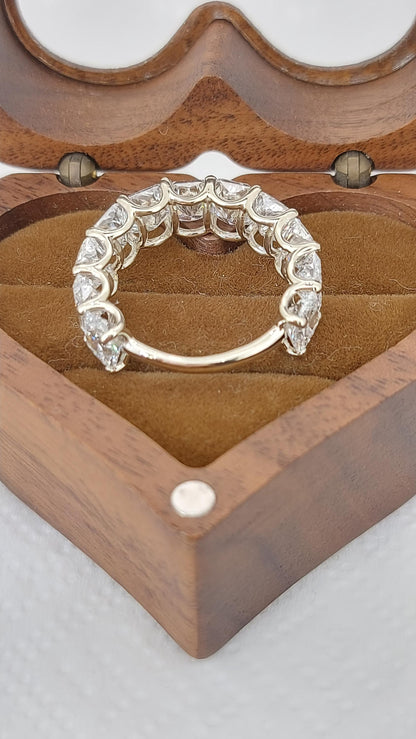 Radiant cut Lab Grown Diamond Wedding Band, Anniversary Band for her, 3/4th Eternity Band, Stackable Matching Band Gift for her.