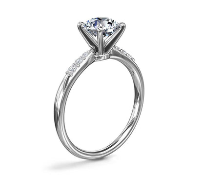 1 Ct Round Natural Diamond Engagement Ring