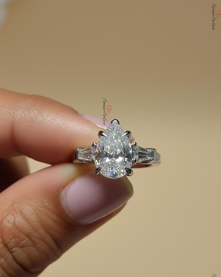 2 Ct Baguette Diamond Solitaire Engagement Ring