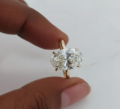 5 Ct IGI Certified Oval Lab Diamond Engagement Ring