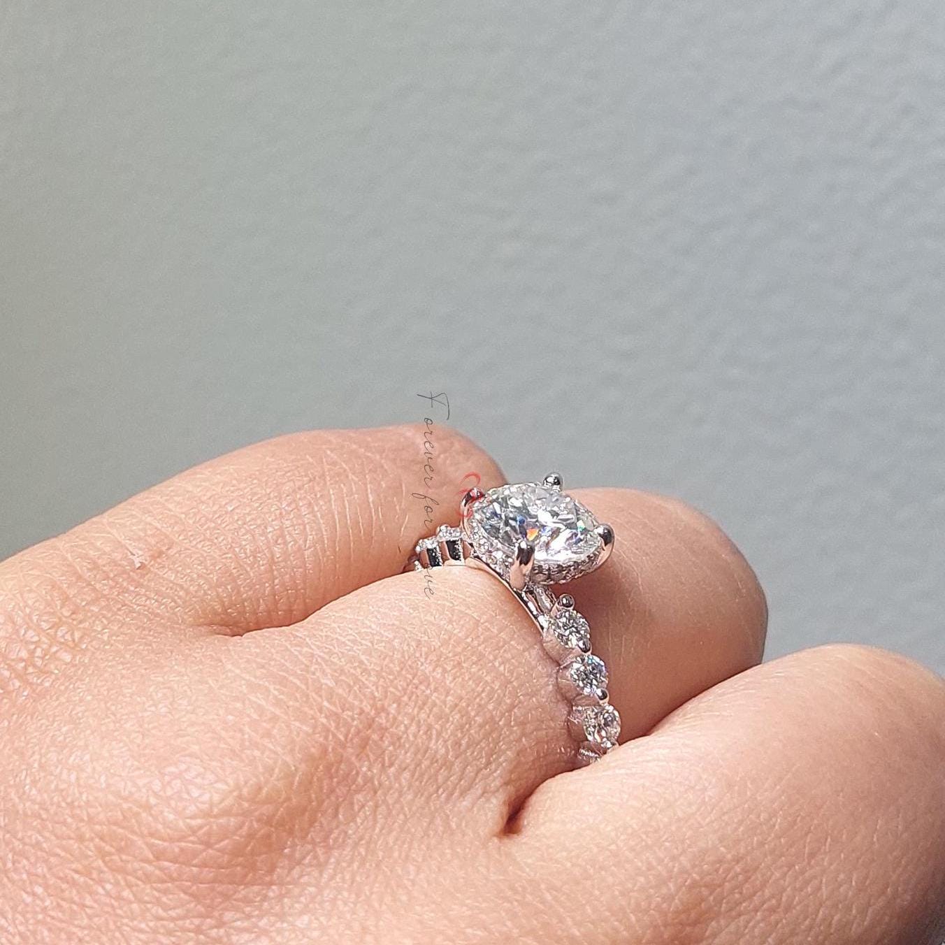 Round Lab Diamond Engagement Ring
