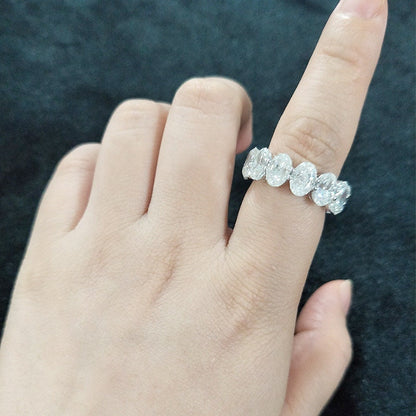 12 CT Oval Cut Wedding Band, 14k/18k gold Oval Cut Bridal Band, Oval Cut Wedding Band, Moissanite Oval Cut Wedding Band.