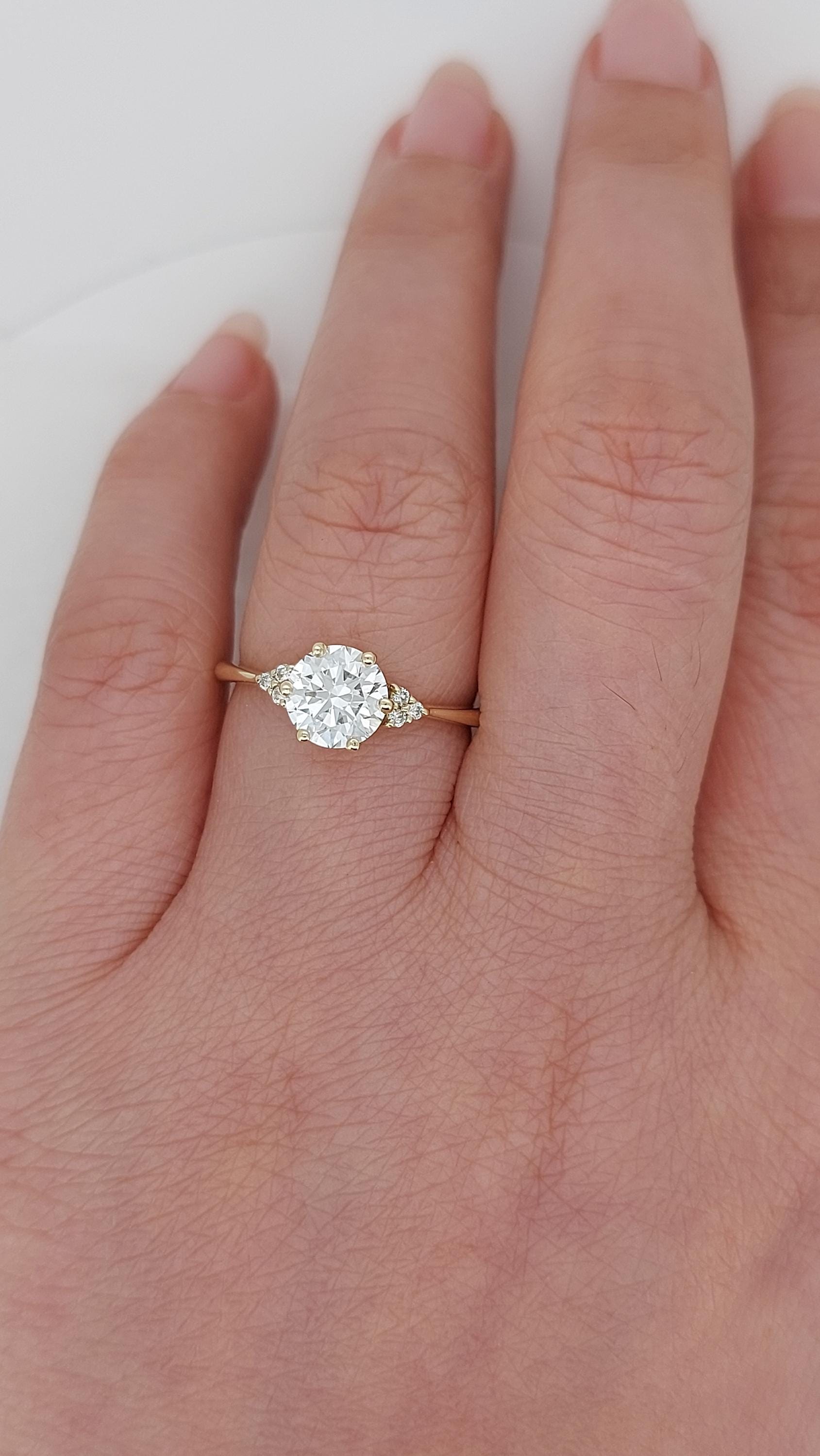 1.5 Ct Round Lab Diamond Engagement Ring