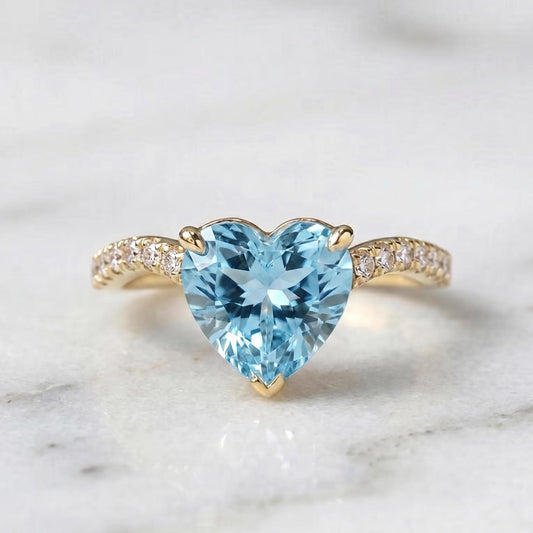 Heart Diamond, Aquamarine Band