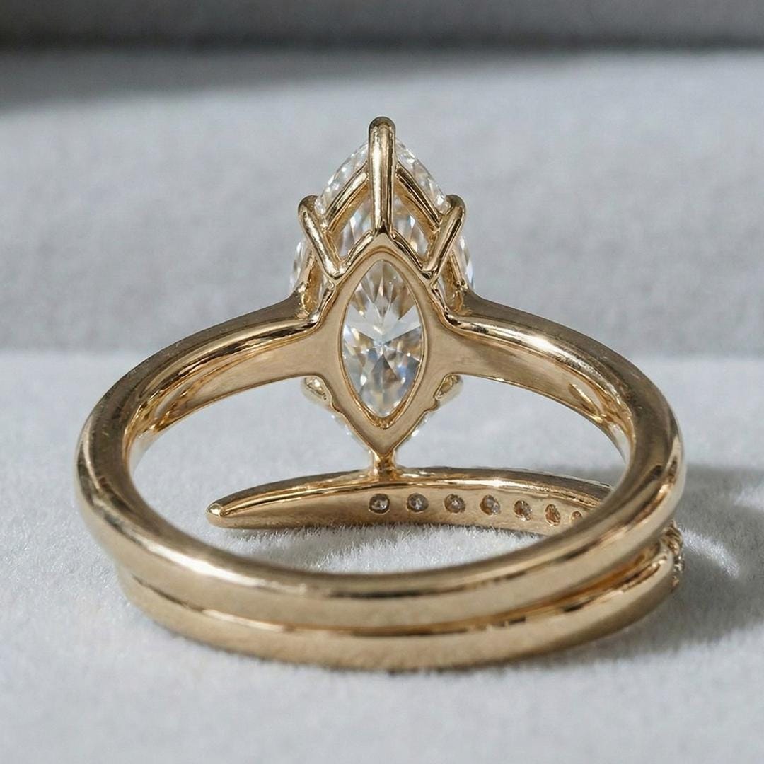 2.5 Ct IGI Certified Marquise Lab Diamond Hidden Halo Engagement Ring