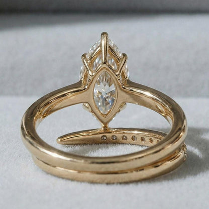 2.5 Ct IGI Certified Marquise Lab Diamond Hidden Halo Engagement Ring