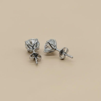 3 Karat Gesamt E, VVS2, IGI zertifizierter im Labor gezüchteter Diamant runder Ohrstecker, Weißgold-Ohrringe, Diamantohrstecker, Geburtstag, Valentinstagsgeschenk für sie
