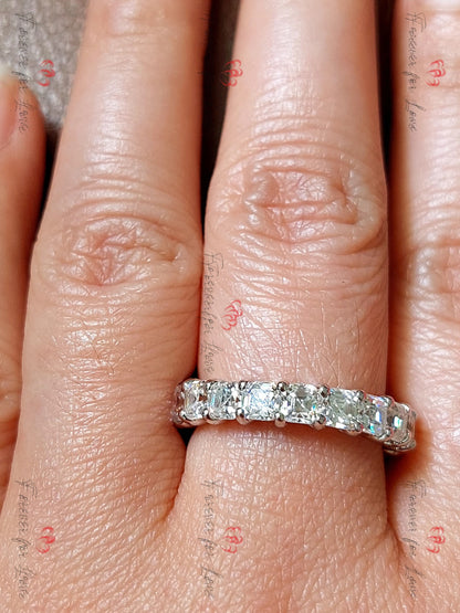 Asscher Moissanite Eternity Band