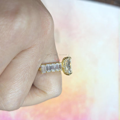 5 Ct Radiant Lab Diamond Solitaire Engagement Ring