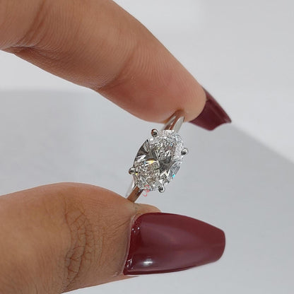 2 Ct IGI Certified Oval Lab Diamond Solitaire Engagement Ring