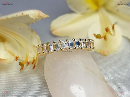 Baguette Moissanite Half Eternity Band