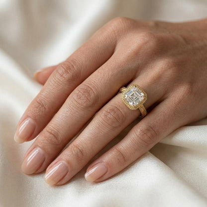 IGI Certified Asscher Lab Diamond Engagement Ring