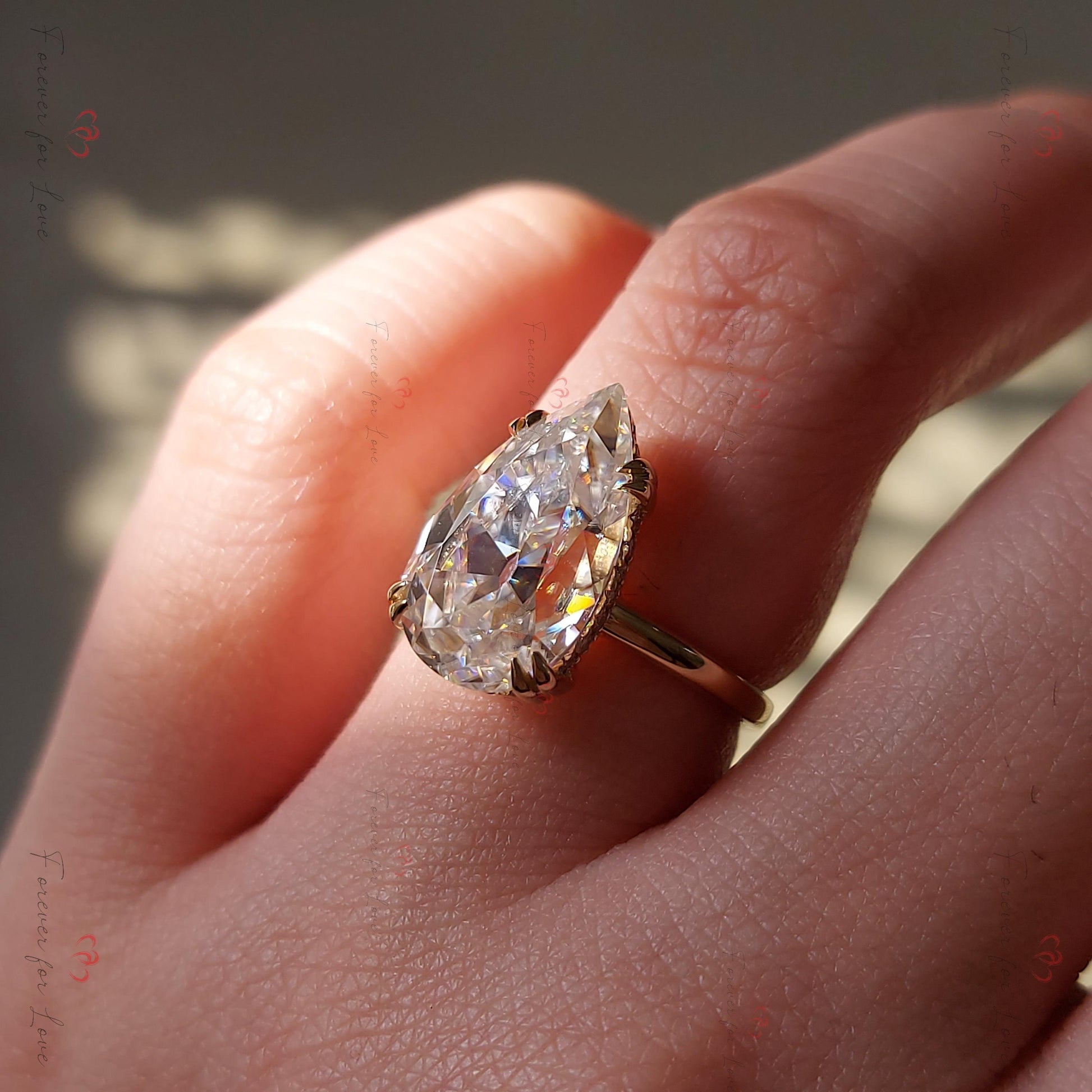 Old Mine Moissanite Engagement Ring