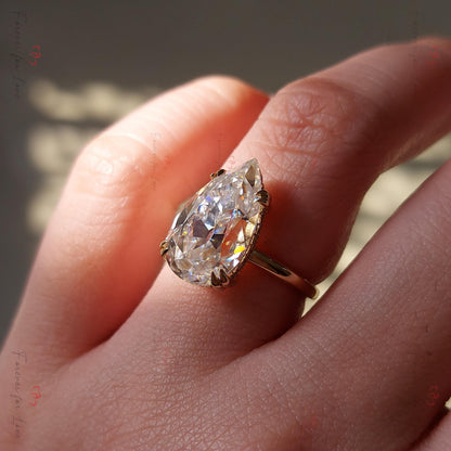 Old Mine Moissanite Engagement Ring