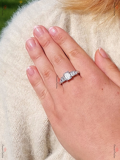 Emerald Moissanite, Emerald Engagement Ring