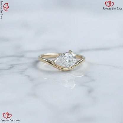 1.00 Ct IGI Certified Pear Lab Diamond Solitaire Ring