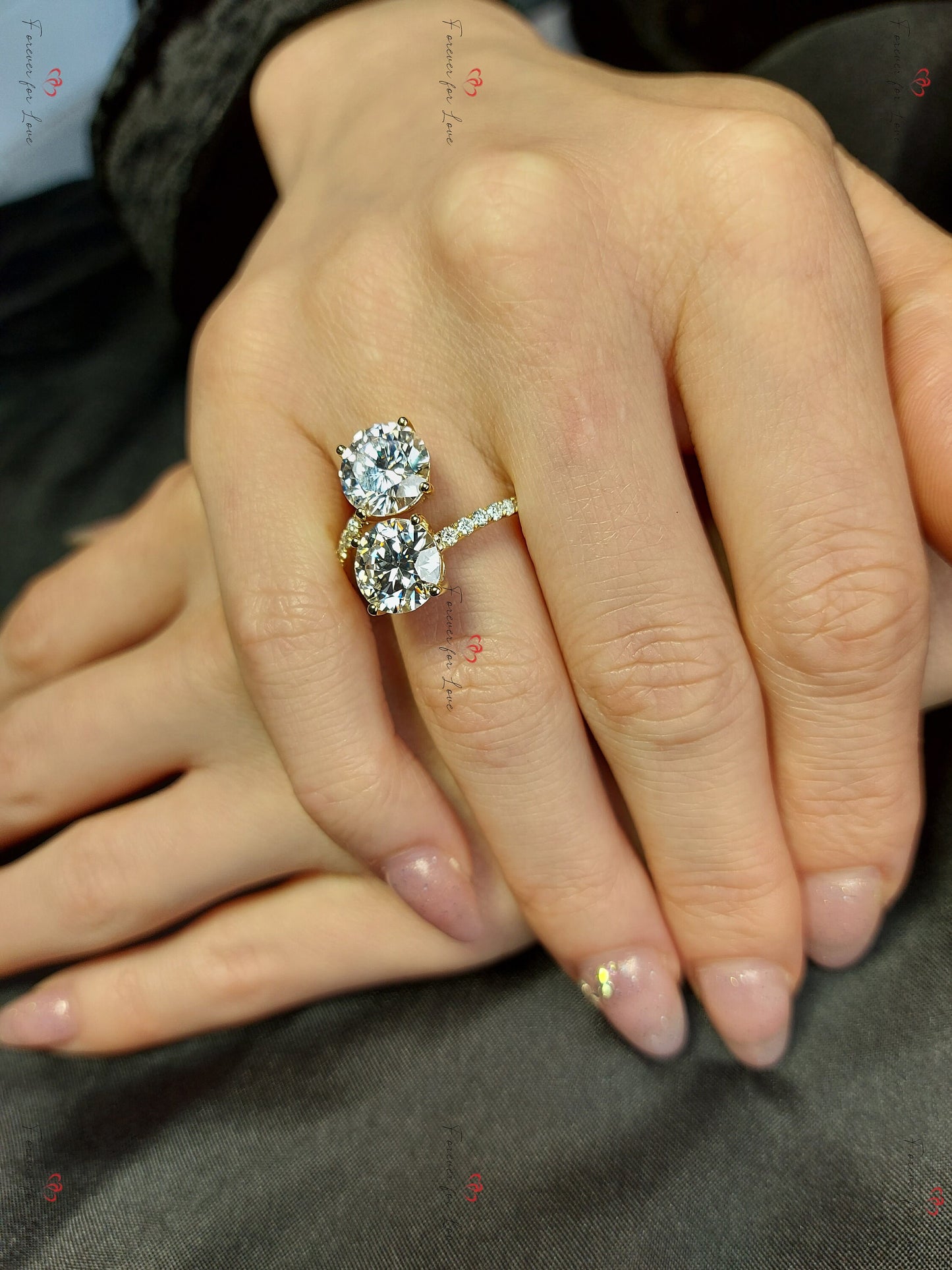 3 Ct Round Moissanite Solitaire Engagement Ring Round cut 1Ct Moissanite Brilliant Cut engagement ring in 935 Argentium Silver — custom handcrafted by Forever For Love