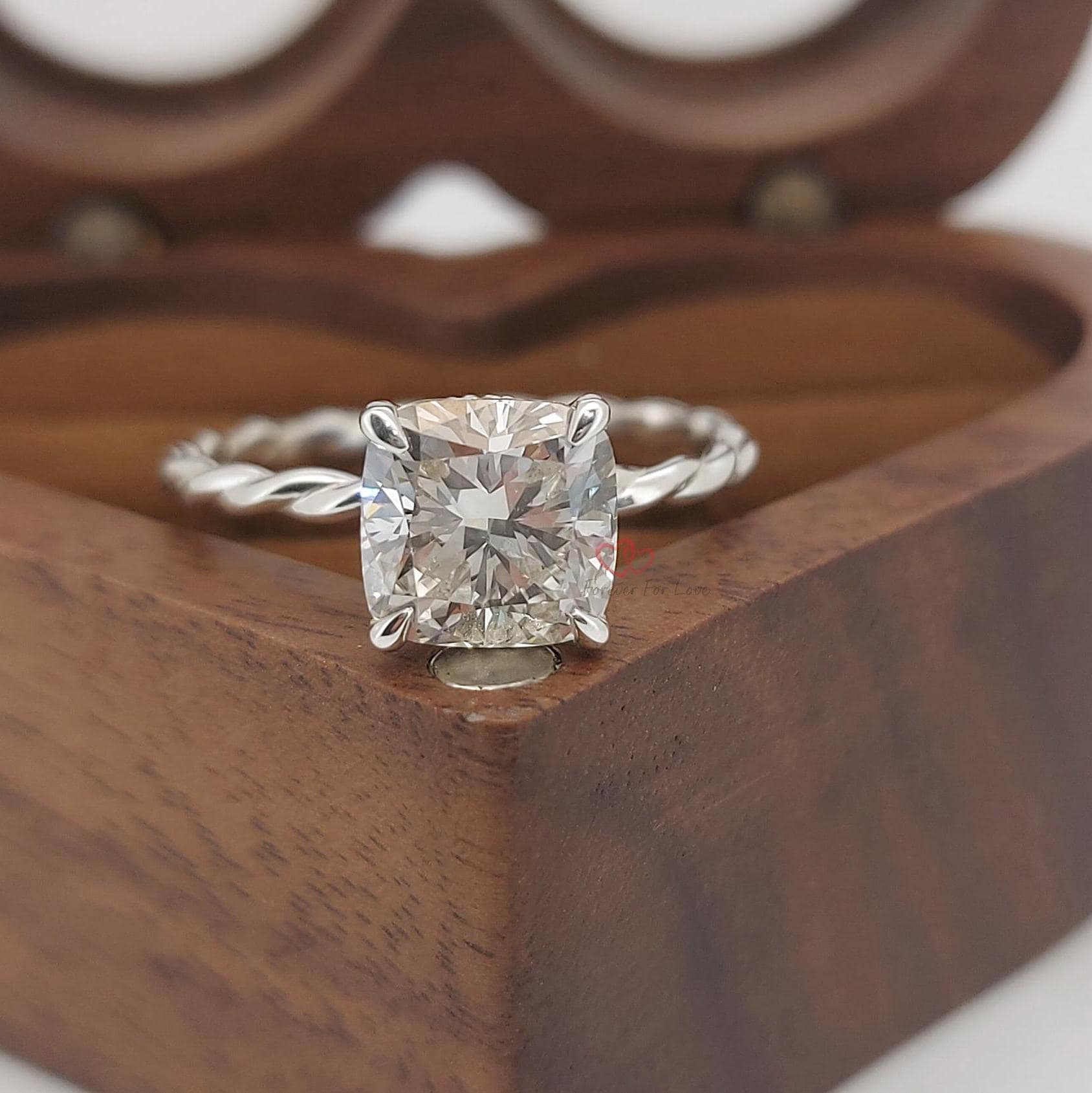 2 Ct IGI Certified Cushion Lab Diamond Engagement Ring