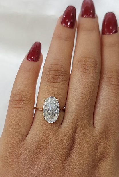 5 Ct Oval Moissanite Engagement Ring