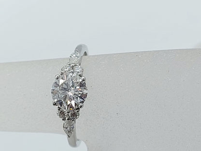 Marquise Natural Diamond Three Stone Engagement Ring