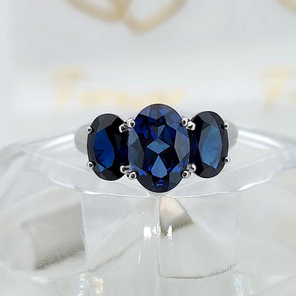 14k Oval cut Deep Royal Blue Sapphire Ring, Blue Sapphire, Oval Cut Sapphire Ring, Lab Created Sapphire, Ethically Sourced, Perfect Gift