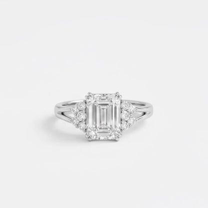 8 Ct IGI Certified Emerald Lab Diamond, Emerald Engagement Ring