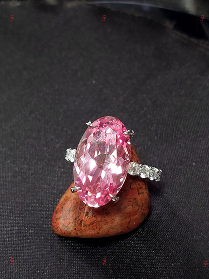 10 Ct Oval Pink Sapphire Engagement Ring