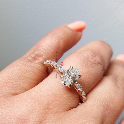1 Ct IGI Certified Oval Diamond Engagement Ring