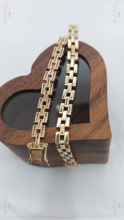14k Gold 3mm italienisches Schlangenketten-Armband | Fischgrät-Armband, flaches Ketten-Armband, Stapelarmband, schicker Schmuck, Abschlussgeschenk für sie