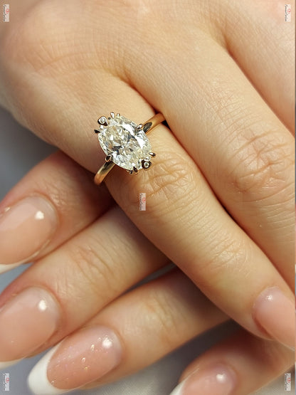1 Ct Oval Natural Diamond Solitaire Engagement Ring