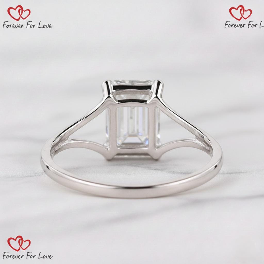1.5 Ct IGI Certified Emerald Lab Diamond Solitaire Engagement Ring