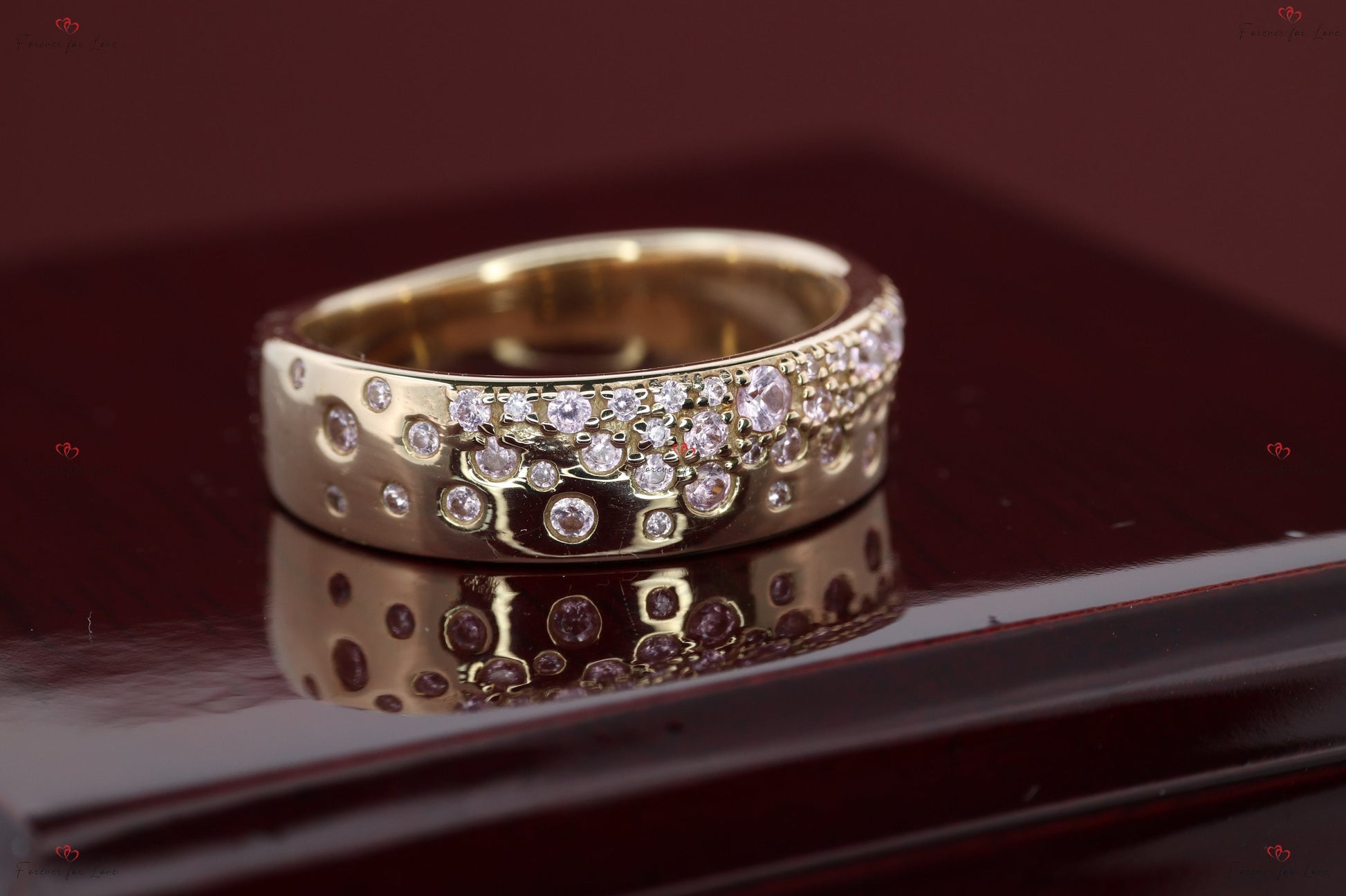 Round Pink Diamond Wedding Ring