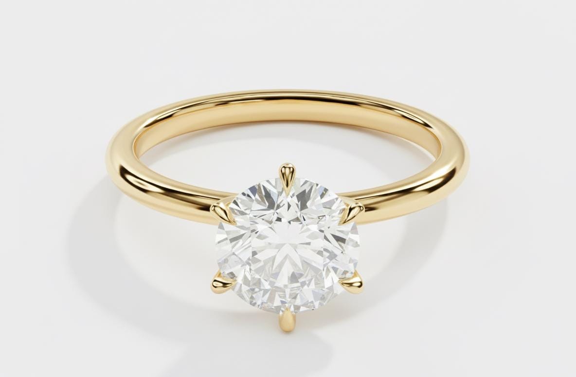 2 Ct Moissanite Solitaire Engagement Ring