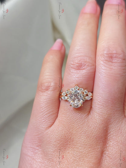3 Ct Oval Moissanite Eternity Band