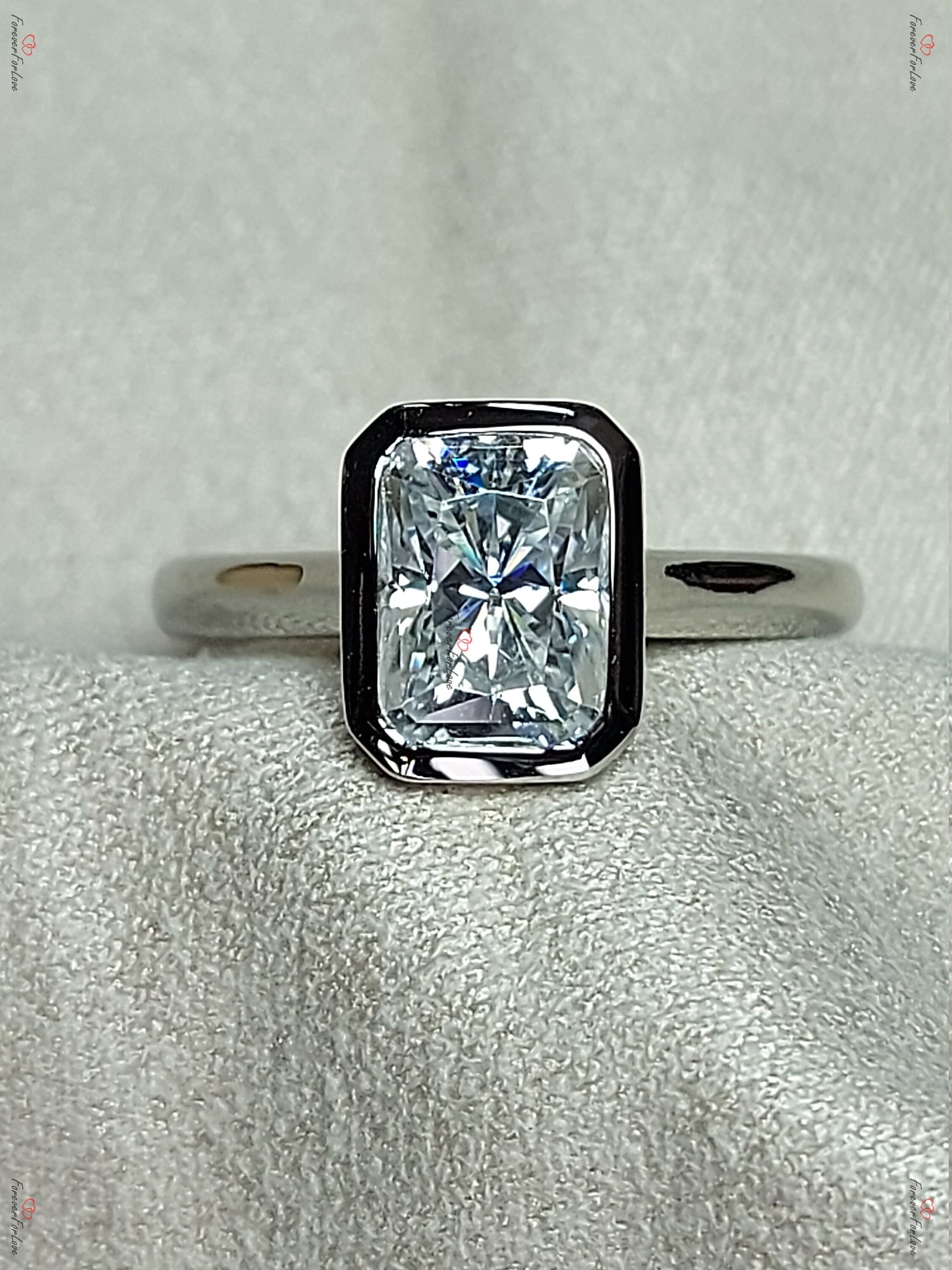 1.5 Ct Radiant Moissanite Solitaire Engagement Ring