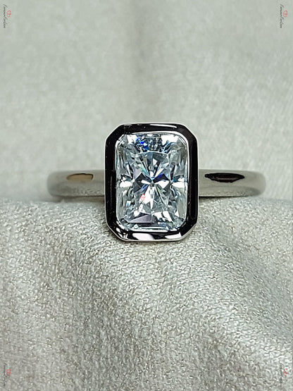 1.5 Ct Radiant Moissanite Solitaire Engagement Ring