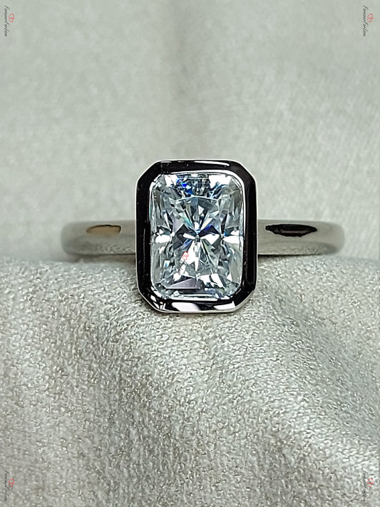 1.5 Ct Radiant Moissanite Solitaire Engagement Ring
