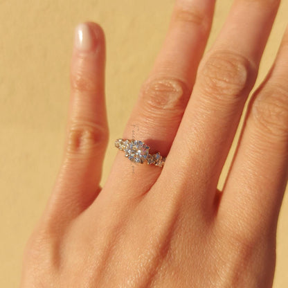 1 Ct Round Natural Diamond Engagement Ring