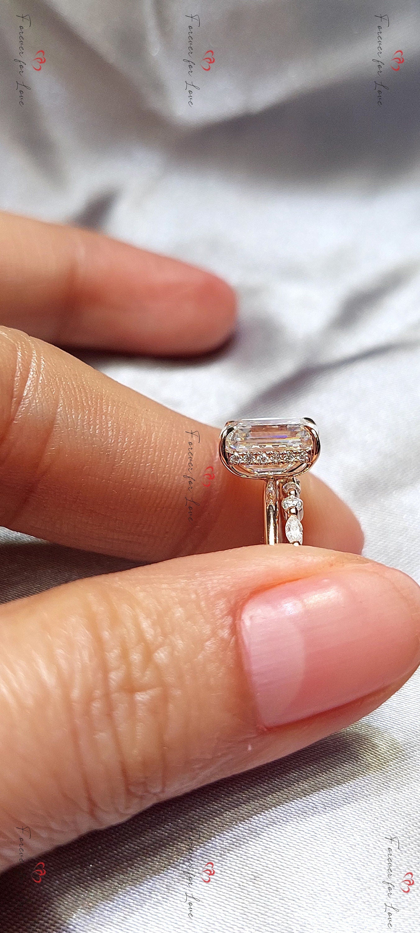 3 Ct Radiant Moissanite Eternity Band