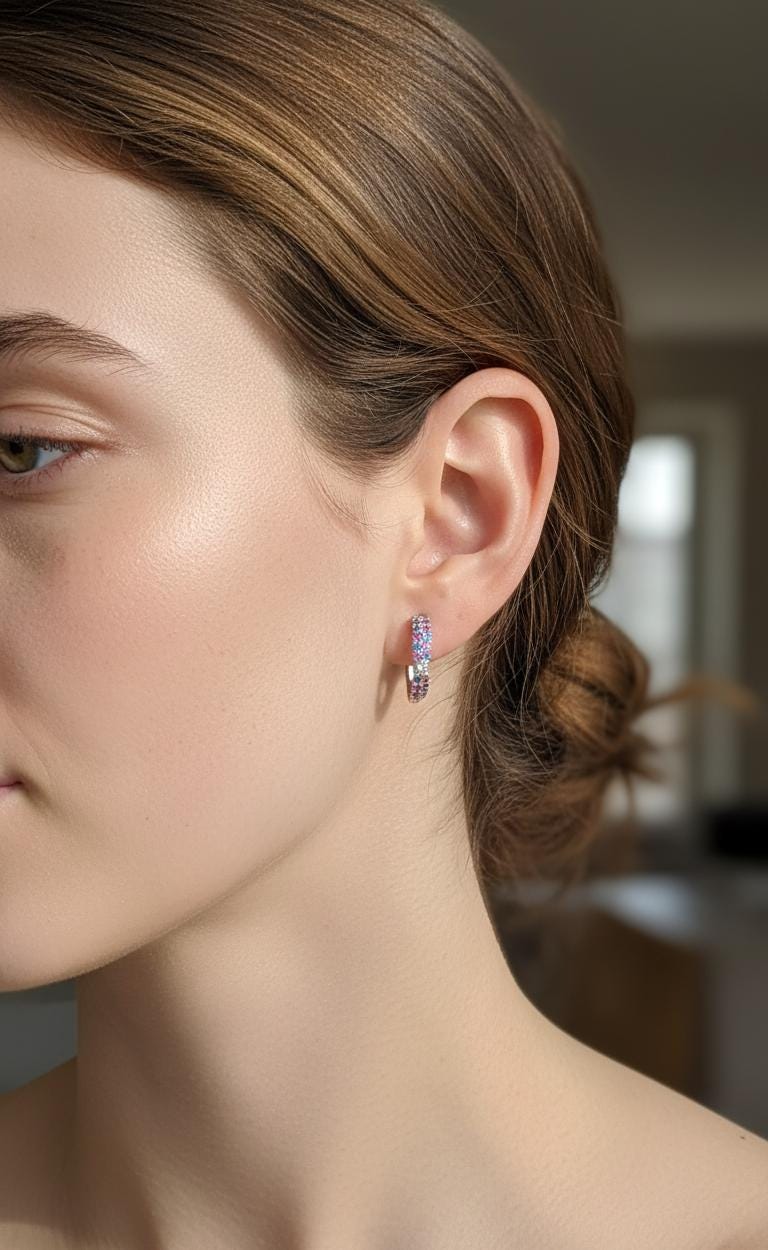 14k White Gold Cluster Stud- Lab grown diamond, Stud Earrings, Perfect Gift for Her Moissanite engagement ring in Gold or Platinum — custom handcrafted by Forever For Love