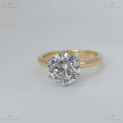 2.5 Ct IGI Certified Round Lab Diamond Solitaire Engagement Ring