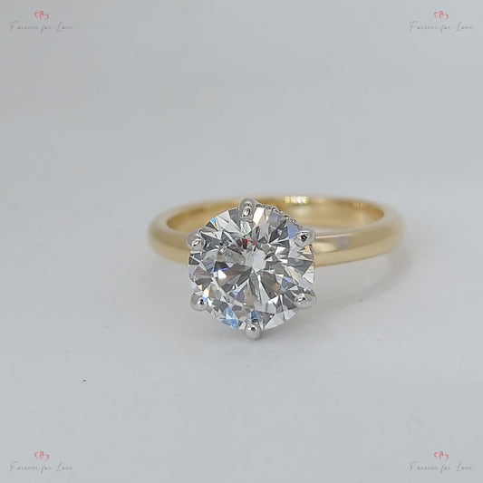 2.5 Ct IGI Certified Round Lab Diamond Solitaire Engagement Ring