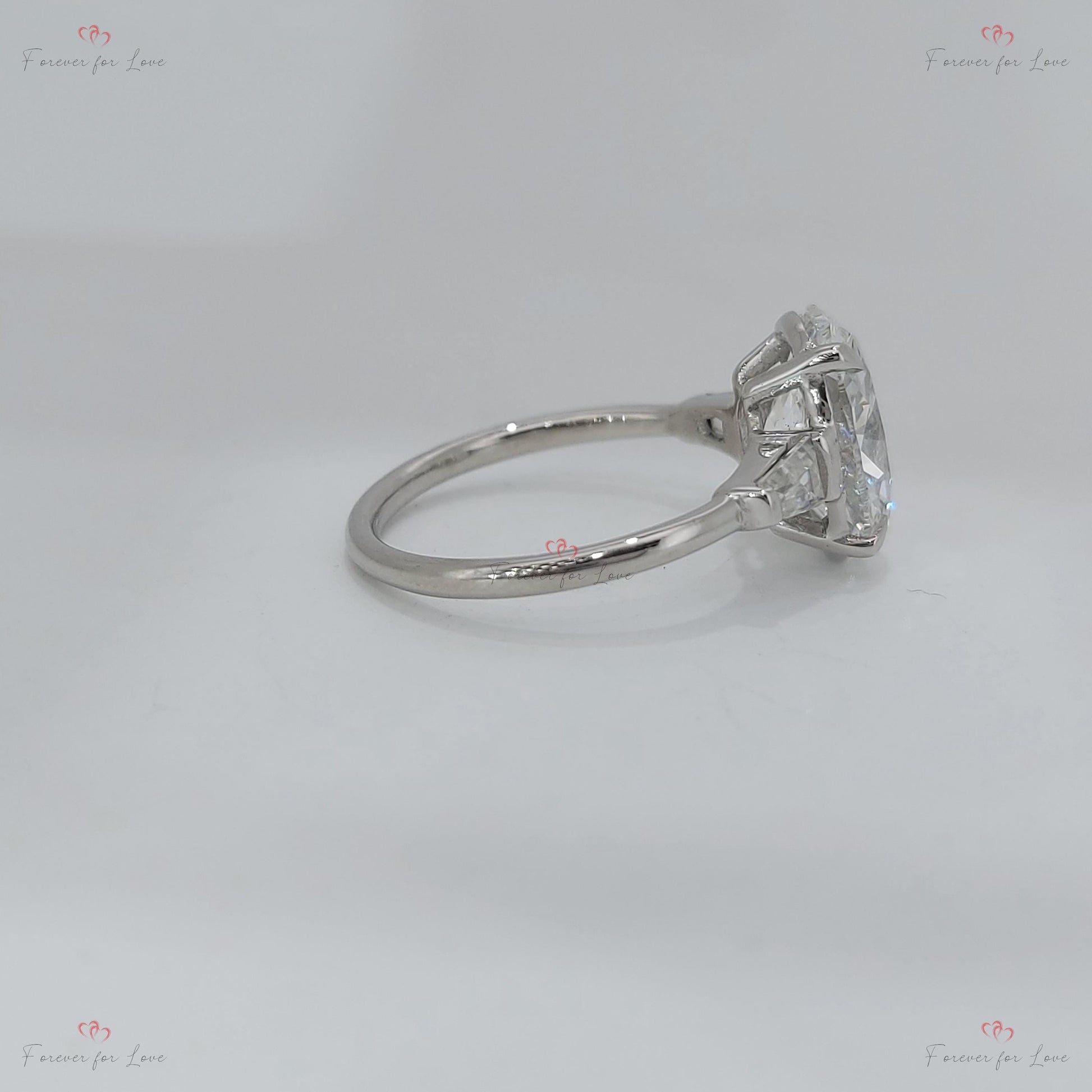 3 Ct IGI Certified Oval Diamond Three Stone Ring